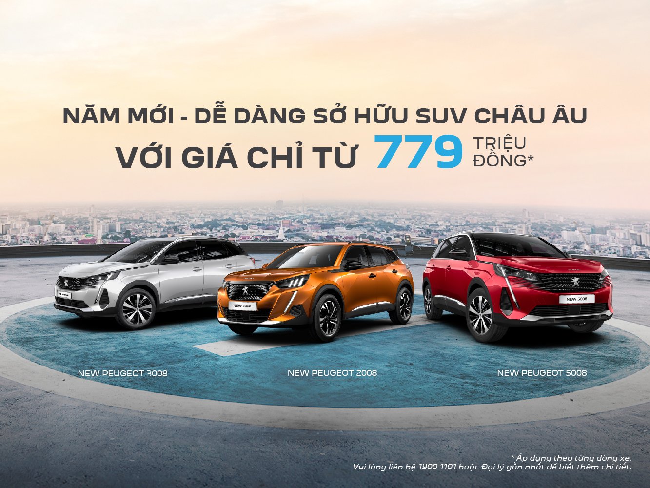 PEUGEOT ÁP DỤNG GIÁ BÁN MỚI, ƯU ĐÃI HẤP DẪN TRONG THÁNG 2